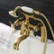 Kingston Brass KS248SB Deck Mount Clawfoot Tub Faucet with Hand Shower, Brushed Brass KS248SB - alternate 3